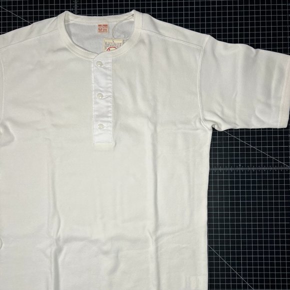 Real McCoy's UNION HENLEY UNDERSHIRT S/S White Size Large 42-44 - Picture 8 of 16